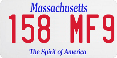 MA license plate 158MF9