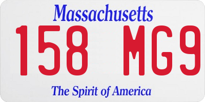MA license plate 158MG9