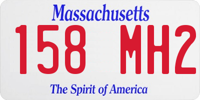 MA license plate 158MH2