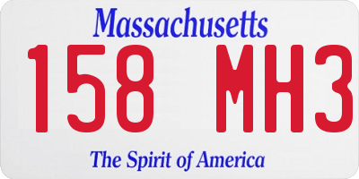 MA license plate 158MH3