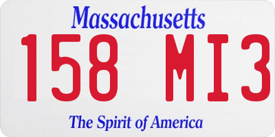 MA license plate 158MI3