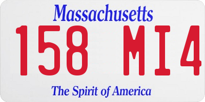 MA license plate 158MI4