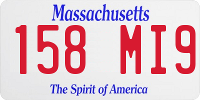 MA license plate 158MI9