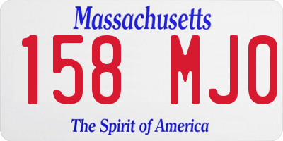 MA license plate 158MJ0