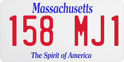 MA license plate 158MJ1