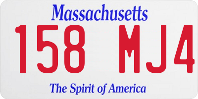 MA license plate 158MJ4