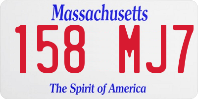 MA license plate 158MJ7
