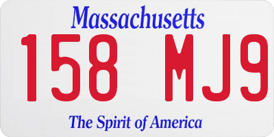 MA license plate 158MJ9