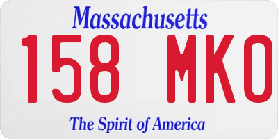 MA license plate 158MK0