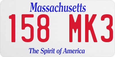 MA license plate 158MK3