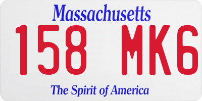 MA license plate 158MK6