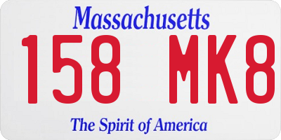 MA license plate 158MK8