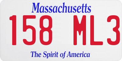MA license plate 158ML3