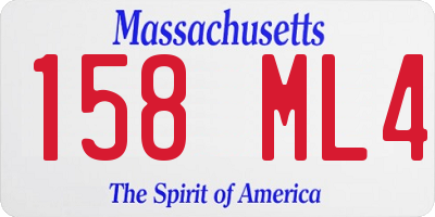 MA license plate 158ML4