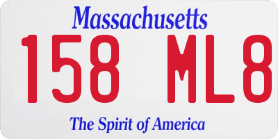 MA license plate 158ML8