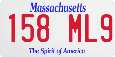 MA license plate 158ML9