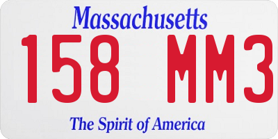 MA license plate 158MM3