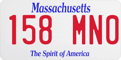 MA license plate 158MN0