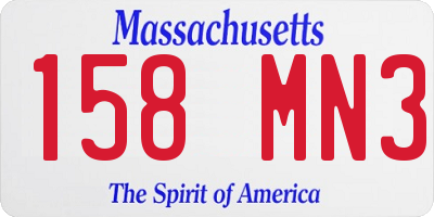 MA license plate 158MN3