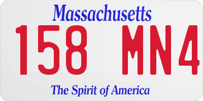 MA license plate 158MN4