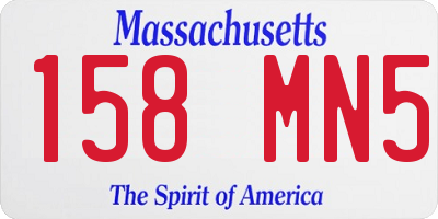 MA license plate 158MN5