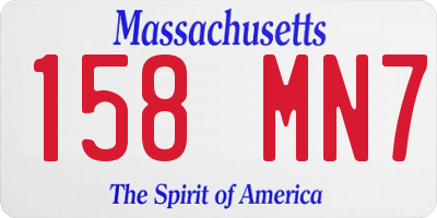 MA license plate 158MN7