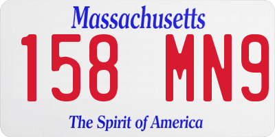 MA license plate 158MN9