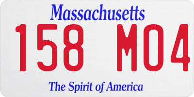 MA license plate 158MO4