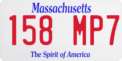 MA license plate 158MP7