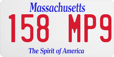 MA license plate 158MP9