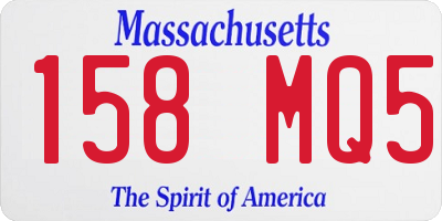 MA license plate 158MQ5