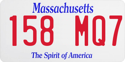 MA license plate 158MQ7