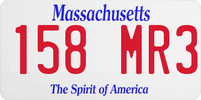 MA license plate 158MR3
