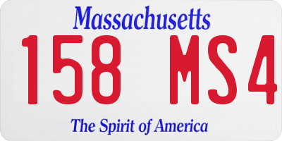 MA license plate 158MS4