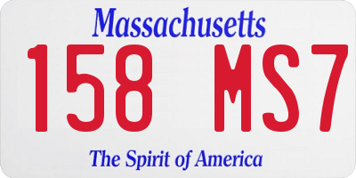 MA license plate 158MS7
