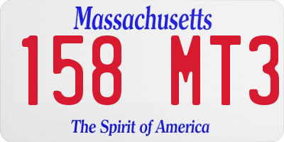 MA license plate 158MT3
