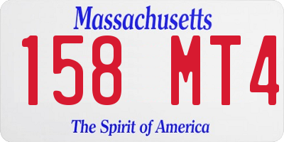 MA license plate 158MT4