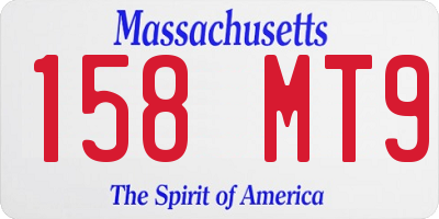 MA license plate 158MT9