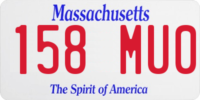 MA license plate 158MU0