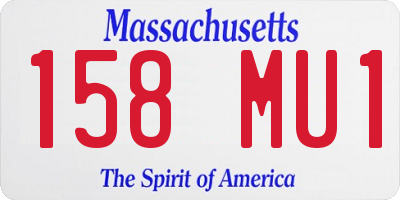 MA license plate 158MU1