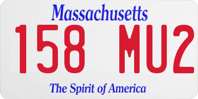 MA license plate 158MU2