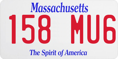 MA license plate 158MU6