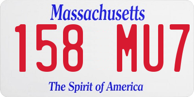 MA license plate 158MU7