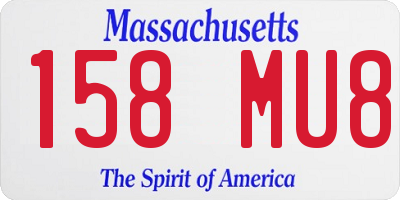 MA license plate 158MU8