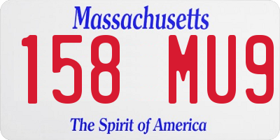 MA license plate 158MU9