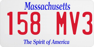 MA license plate 158MV3
