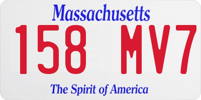 MA license plate 158MV7