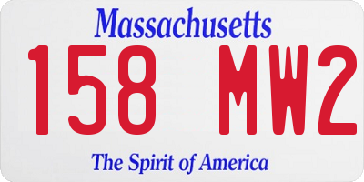 MA license plate 158MW2