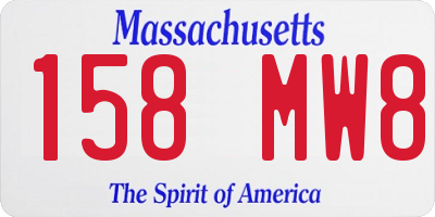 MA license plate 158MW8