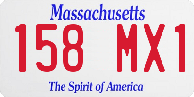 MA license plate 158MX1